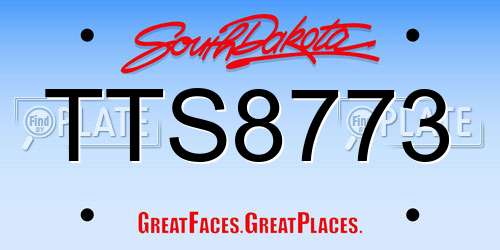 TTS8773 South Dakota License Plate