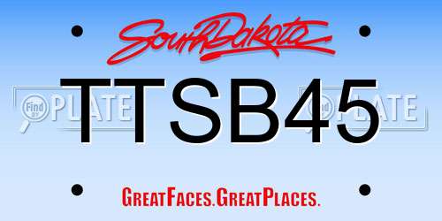TTSB45 South Dakota License Plate