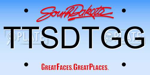 TTSDTGG South Dakota License Plate