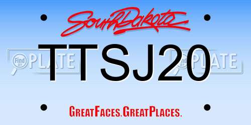 TTSJ20 South Dakota License Plate
