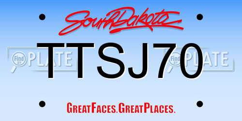 TTSJ70 South Dakota License Plate