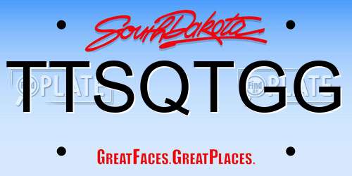 TTSQTGG South Dakota License Plate