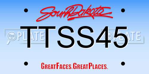 TTSS45 South Dakota License Plate