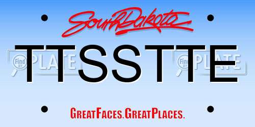 TTSSTTE South Dakota License Plate