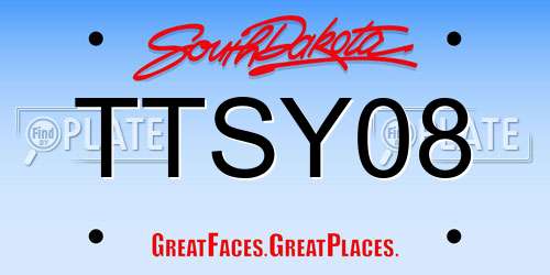 TTSY08 South Dakota License Plate