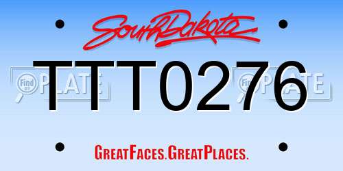 TTT0276 South Dakota License Plate
