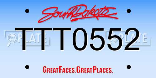 TTT0552 South Dakota License Plate
