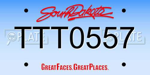 TTT0557 South Dakota License Plate