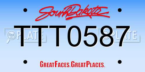 TTT0587 South Dakota License Plate