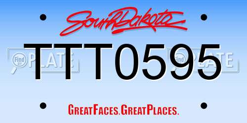 TTT0595 South Dakota License Plate