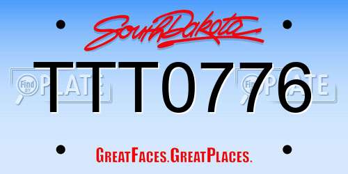 TTT0776 South Dakota License Plate