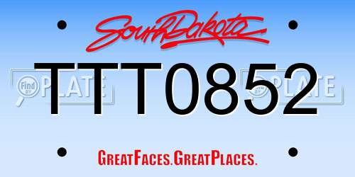 TTT0852 South Dakota License Plate