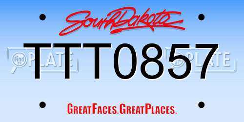 TTT0857 South Dakota License Plate
