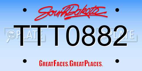 TTT0882 South Dakota License Plate