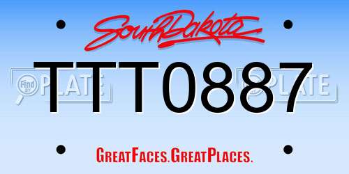 TTT0887 South Dakota License Plate