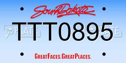 TTT0895 South Dakota License Plate