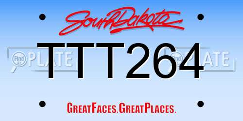 TTT264 South Dakota License Plate