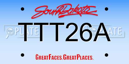 TTT26A South Dakota License Plate