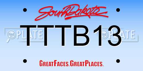 TTTB13 South Dakota License Plate