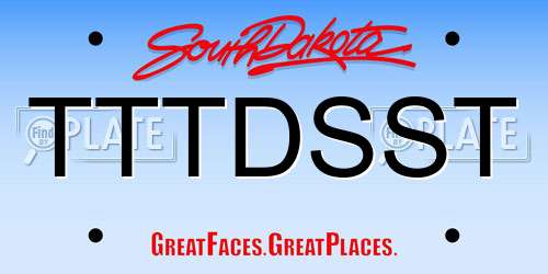 TTTDSST South Dakota License Plate