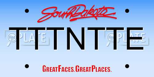 TTTNTTE South Dakota License Plate