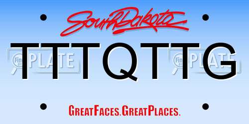 TTTQTTG South Dakota License Plate
