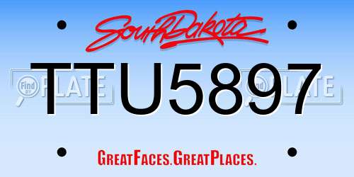 TTU5897 South Dakota License Plate