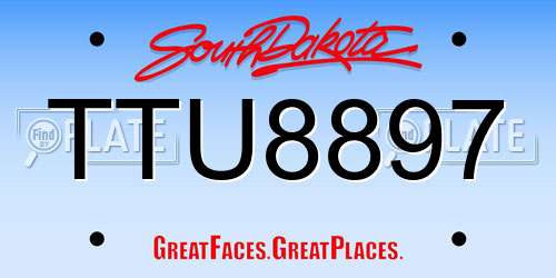 TTU8897 South Dakota License Plate