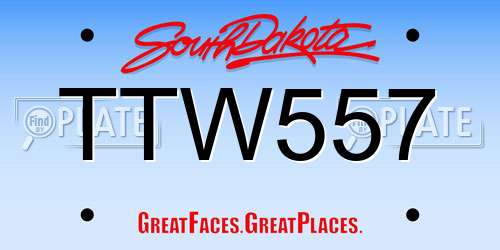 TTW557 South Dakota License Plate