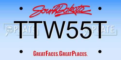 TTW55T South Dakota License Plate