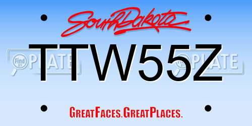 TTW55Z South Dakota License Plate