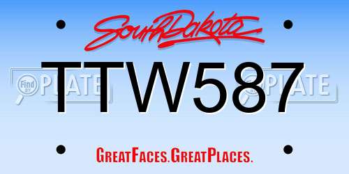 TTW587 South Dakota License Plate