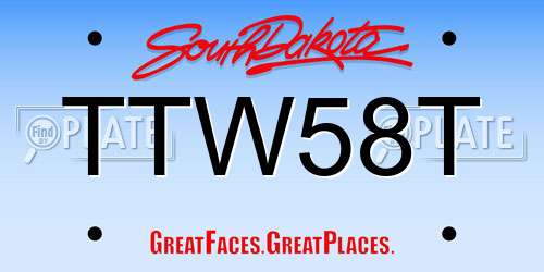 TTW58T South Dakota License Plate