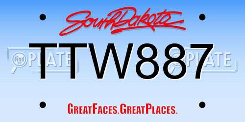 TTW887 South Dakota License Plate