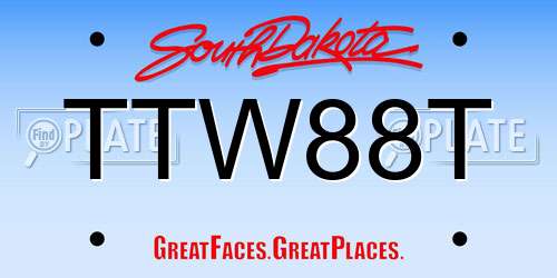 TTW88T South Dakota License Plate