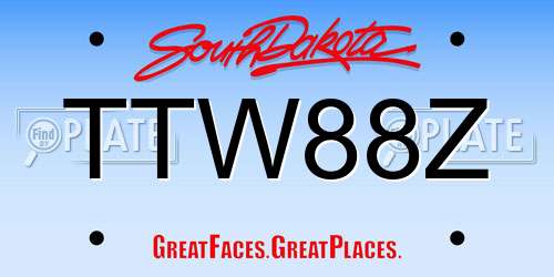 TTW88Z South Dakota License Plate