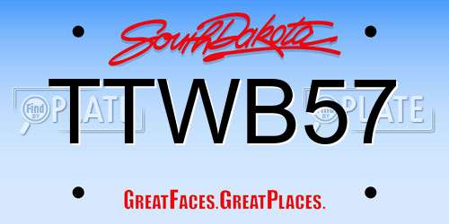 TTWB57 South Dakota License Plate