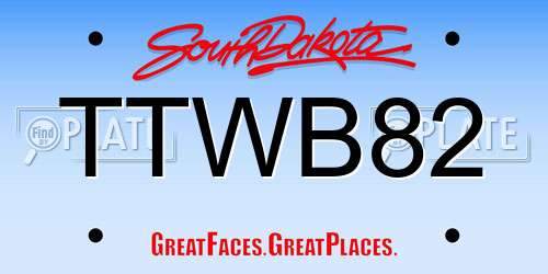TTWB82 South Dakota License Plate