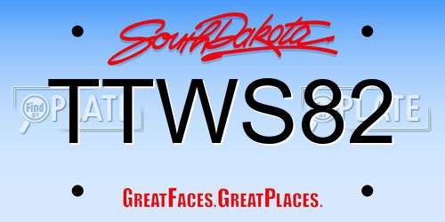 TTWS82 South Dakota License Plate