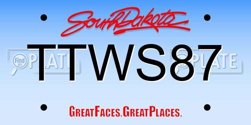 TTWS87 South Dakota License Plate