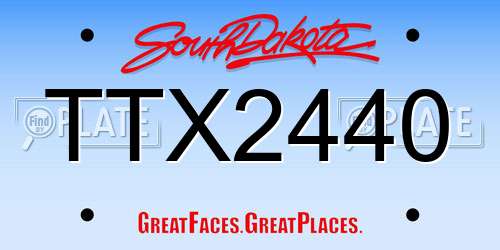 TTX2440 South Dakota License Plate