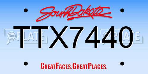 TTX7440 South Dakota License Plate