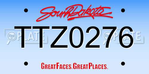 TTZ0276 South Dakota License Plate