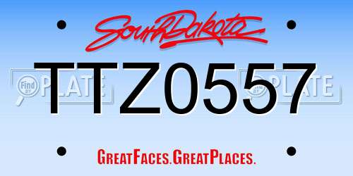 TTZ0557 South Dakota License Plate