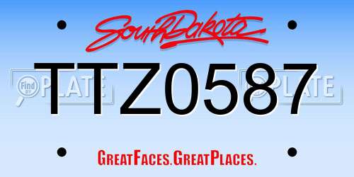 TTZ0587 South Dakota License Plate