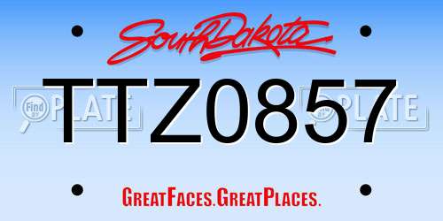 TTZ0857 South Dakota License Plate