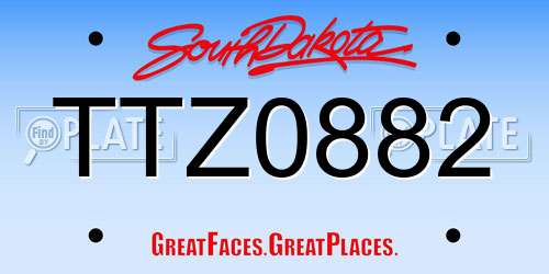 TTZ0882 South Dakota License Plate