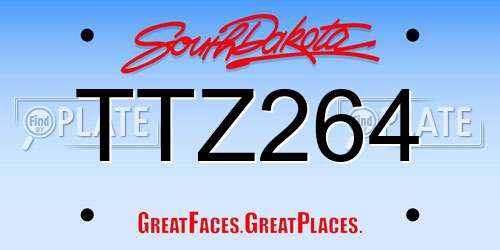 TTZ264 South Dakota License Plate