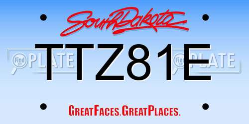 TTZ81E South Dakota License Plate