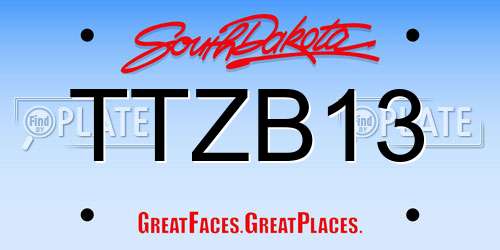 TTZB13 South Dakota License Plate